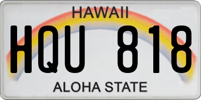HI license plate HQU818