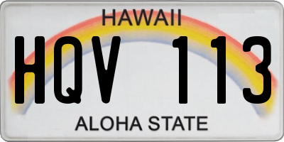 HI license plate HQV113