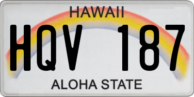 HI license plate HQV187