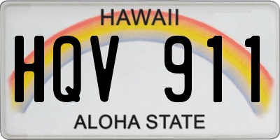 HI license plate HQV911