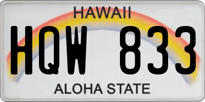 HI license plate HQW833