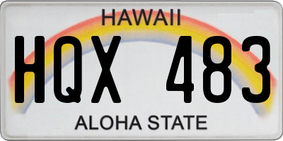 HI license plate HQX483
