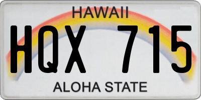 HI license plate HQX715