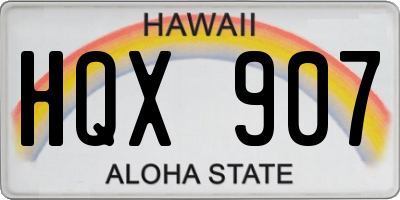 HI license plate HQX907