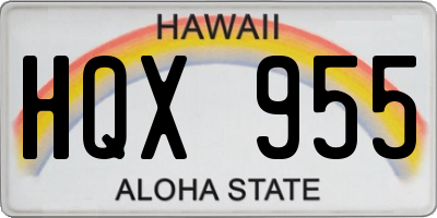 HI license plate HQX955