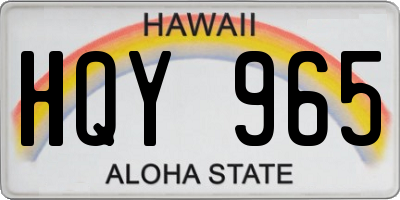HI license plate HQY965