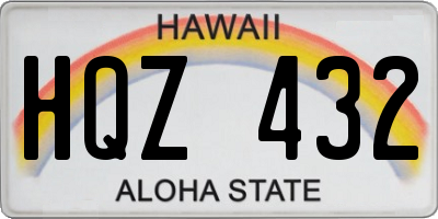 HI license plate HQZ432