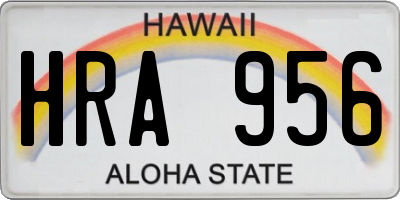 HI license plate HRA956