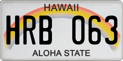HI license plate HRB063