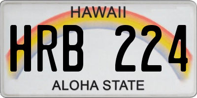 HI license plate HRB224