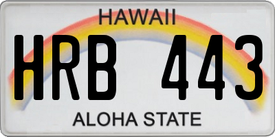 HI license plate HRB443