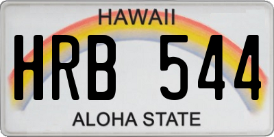 HI license plate HRB544