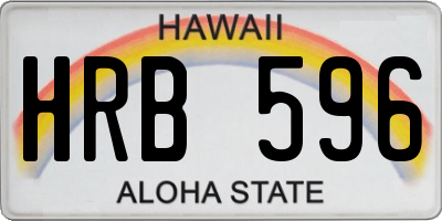 HI license plate HRB596