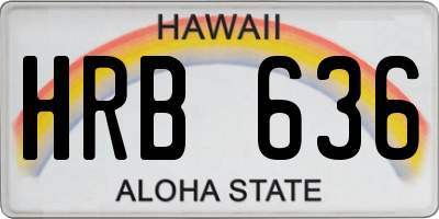 HI license plate HRB636