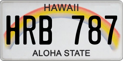HI license plate HRB787