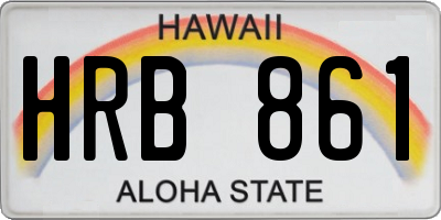 HI license plate HRB861