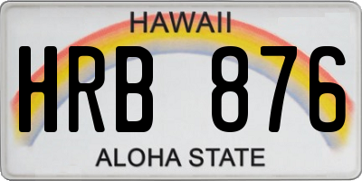 HI license plate HRB876