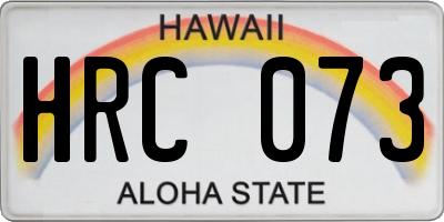 HI license plate HRC073