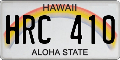 HI license plate HRC410