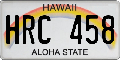 HI license plate HRC458