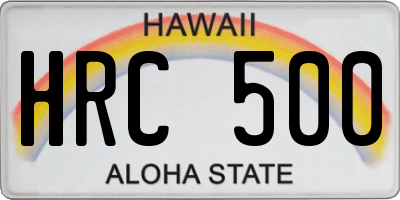 HI license plate HRC500