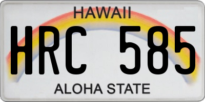 HI license plate HRC585