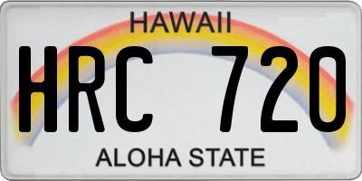 HI license plate HRC720
