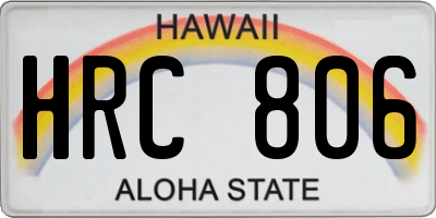HI license plate HRC806