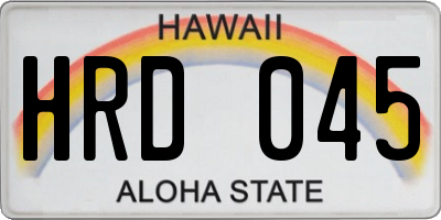 HI license plate HRD045