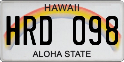 HI license plate HRD098
