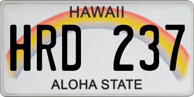 HI license plate HRD237