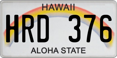 HI license plate HRD376