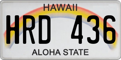 HI license plate HRD436