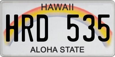 HI license plate HRD535