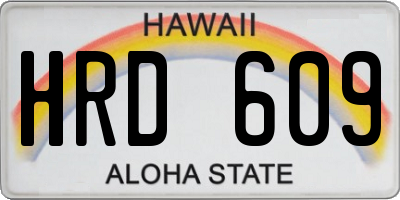 HI license plate HRD609