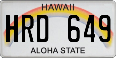 HI license plate HRD649