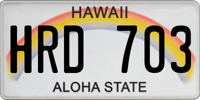 HI license plate HRD703