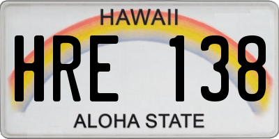 HI license plate HRE138