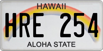 HI license plate HRE254