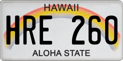 HI license plate HRE260