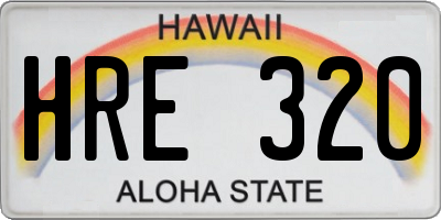 HI license plate HRE320