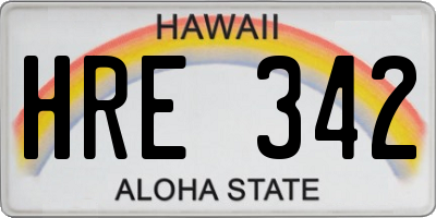 HI license plate HRE342