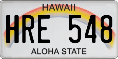 HI license plate HRE548