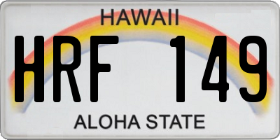 HI license plate HRF149