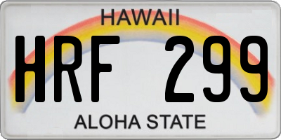 HI license plate HRF299