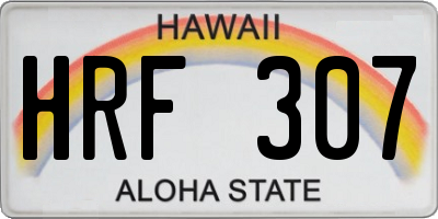 HI license plate HRF307