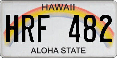 HI license plate HRF482