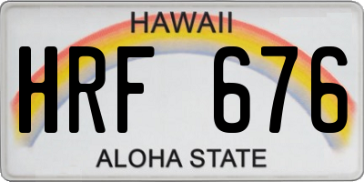 HI license plate HRF676