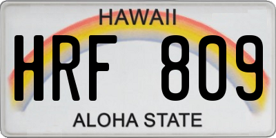HI license plate HRF809