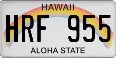 HI license plate HRF955